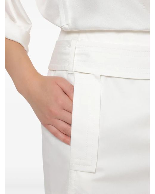 Alberta Ferretti White Stretch-Cotton Mini Skirt