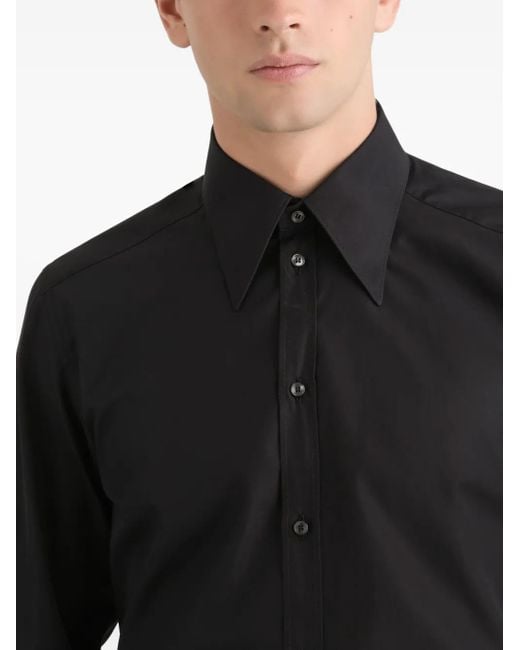 Dolce & Gabbana Hemd Mit Spitzem Kragen in Black für Herren