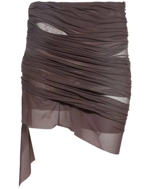 DI PETSA Brown Wetlook Miniskirt