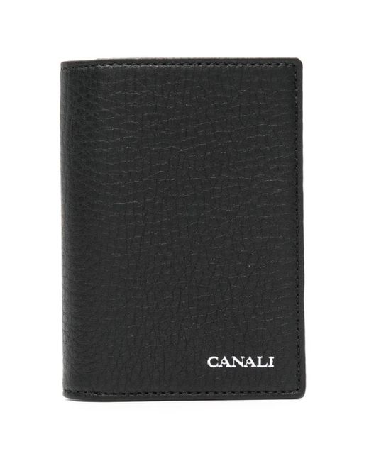Canali Bi-fold Leather Wallet in het Black voor heren