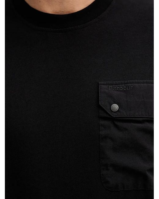 Barbour Black Leazes Ls Long-Sleeve T-Shirt for men