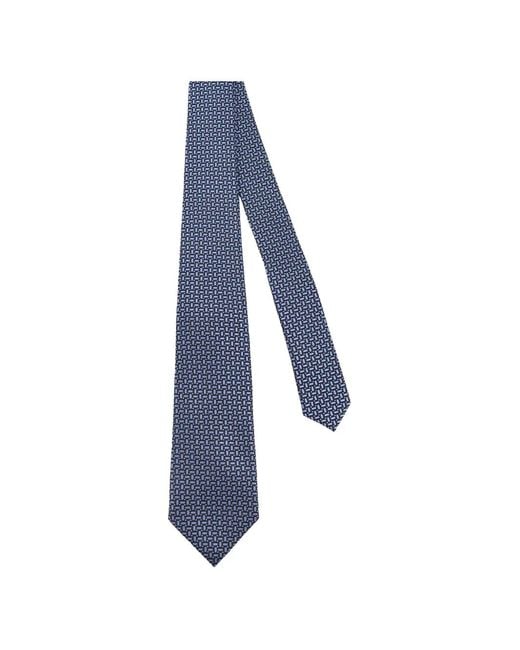 Kiton Blue Cravate À Motif Géométrique for men