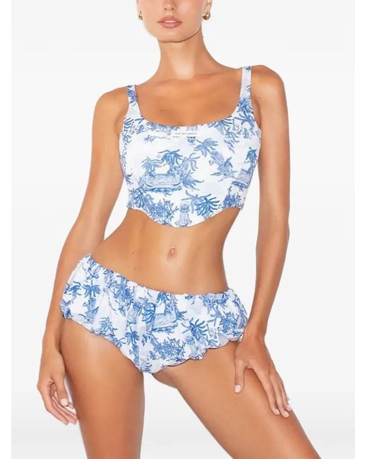GOD SAVES QUEENS Blue Muse Bikini Top