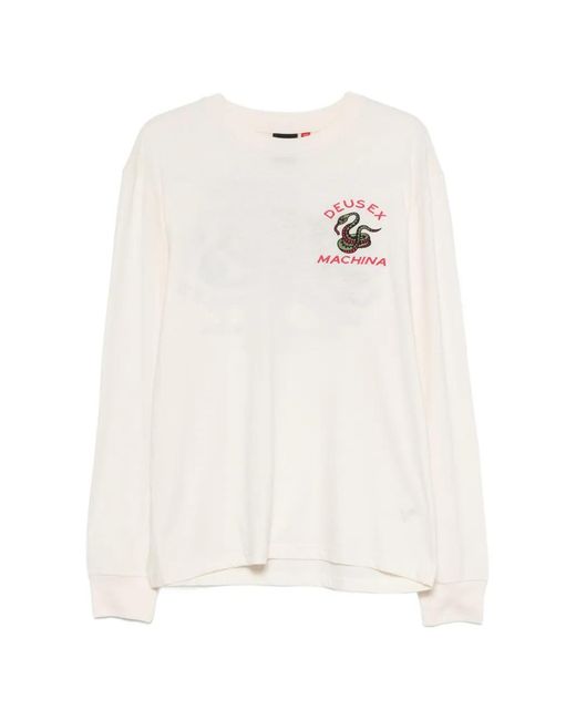 Deus Ex Machina White Danger Noodle Graphic-Print Long-Sleeves T-Shirt for men