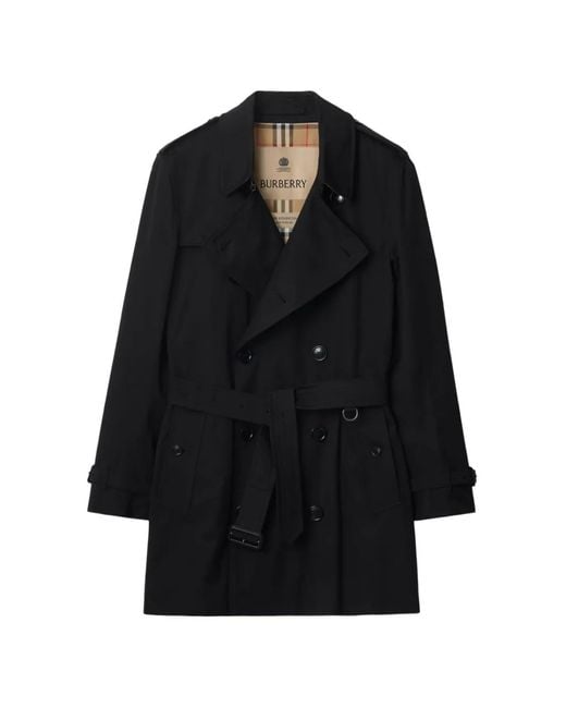 Burberry Black Double-Breasted Trench Coat for men