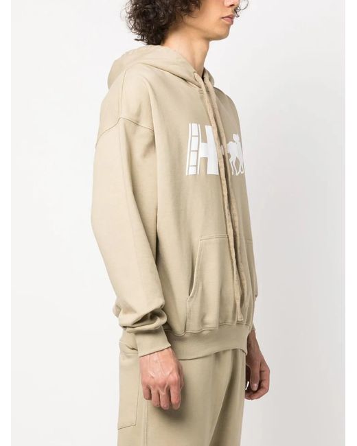 1989 STUDIO Natural Logo-Print Cotton Hoodie for men