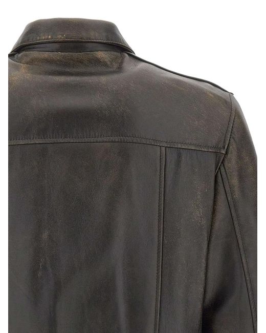 Volfagli Gray David Tundra Leather Jacket for men