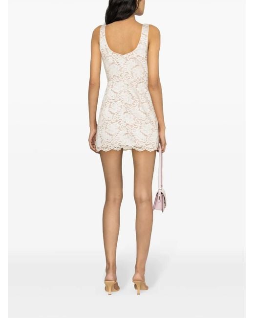 Self-Portrait Natural Cream Cord Lace Mini Dress