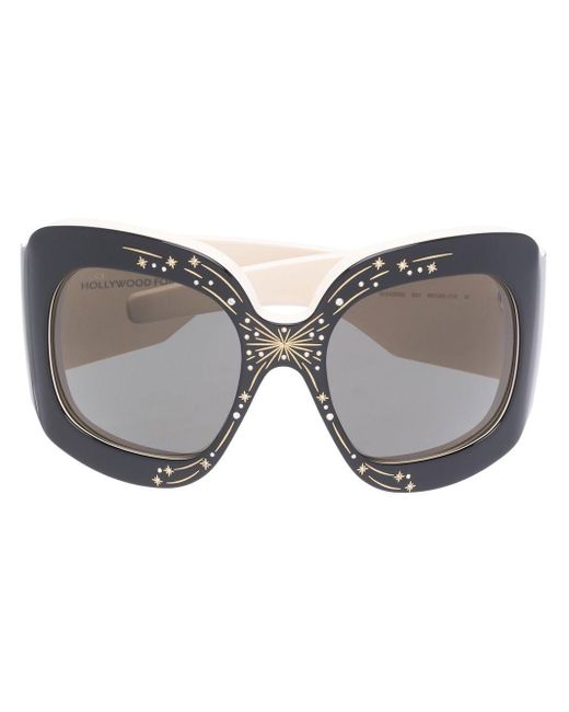 Gucci Hollywood Forever Oversized Sunglasses In Black Lyst Australia
