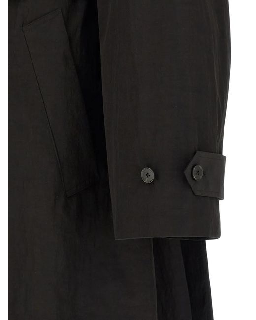 stein Black Belted Multilayer Trench Coat for men