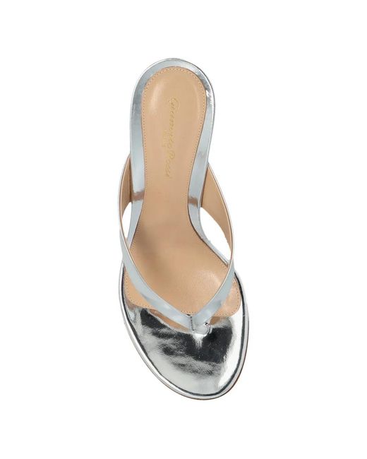 Gianvito Rossi White Sofia Open-Toe Leather Sandals