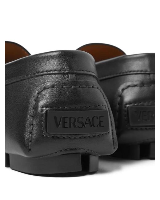 Versace Black Flat Shoes for men