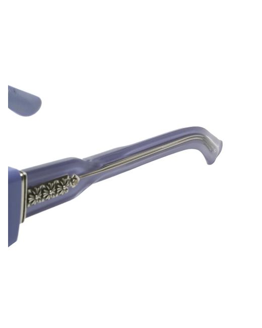 Chrome Hearts Purple Rectangle-Frame Sunglasses