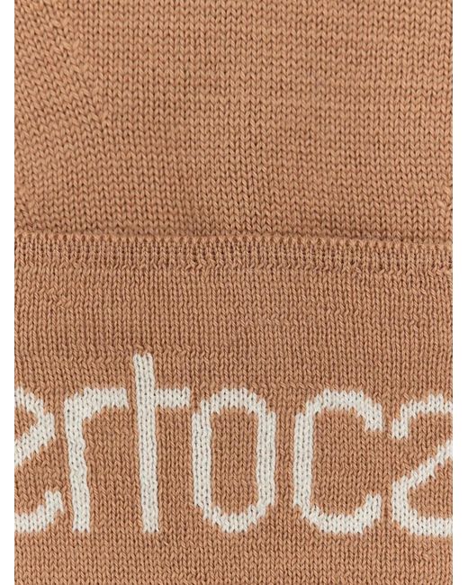 Roberto Cavalli White Wool-Blend Logo Gloves