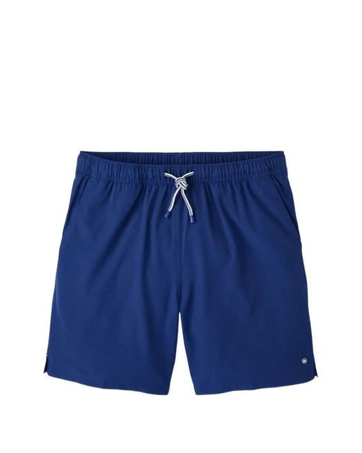 Peter Millar Blue Crown Drawstring Swim Shorts for men