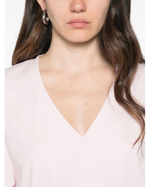 MAISON 123 Pink V-Neck T-Shirt