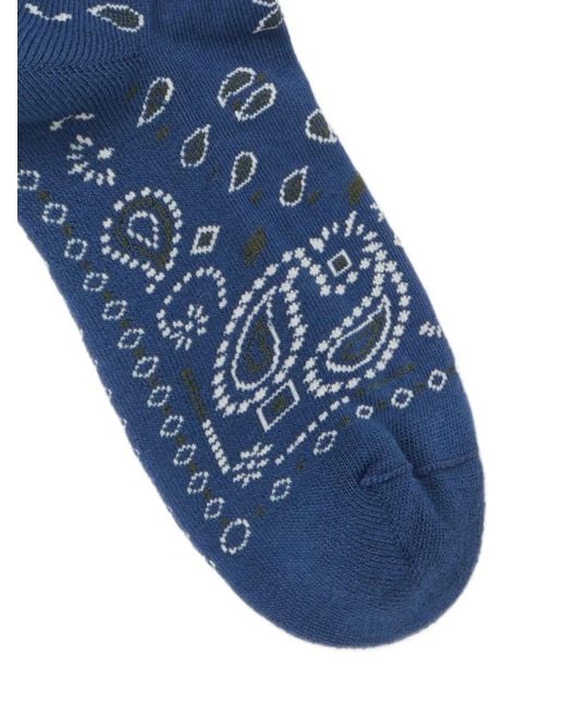 Alanui Blue Bandana Socks