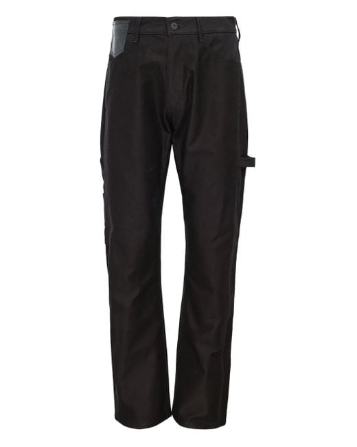 Junya Watanabe Hose mit Leder-Patch in Black für Herren