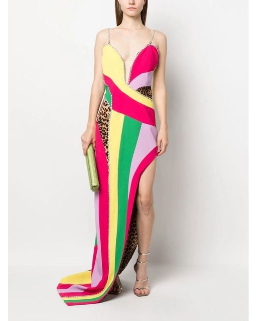 Philipp Plein Pink Patchwork Long Dress