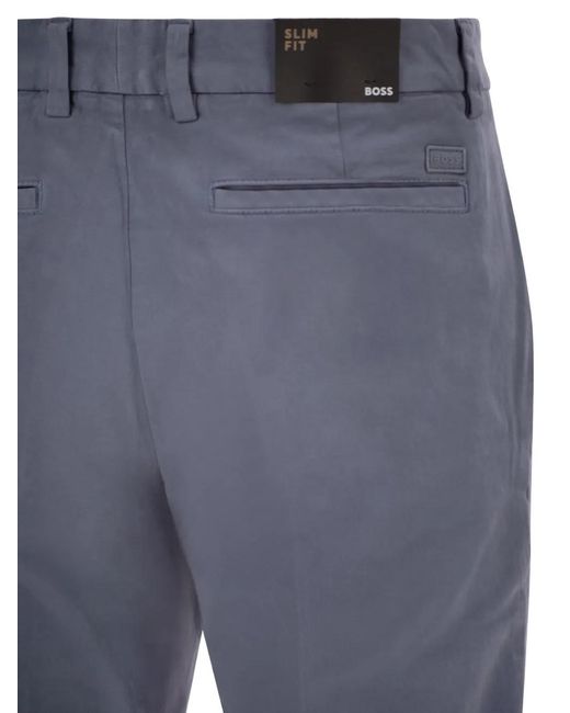 Boss Blue Slim-Fit Chino Trousers for men