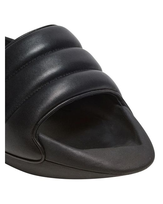 Balmain Black B-It Quilted Lambskin Slip On Sandals, , 100% Rubber