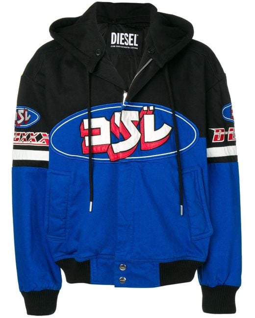 DIESEL Blue Racer Bomber Jacket for men