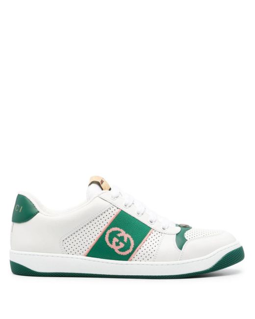 Gucci Green Screener Leather Sneakers for men