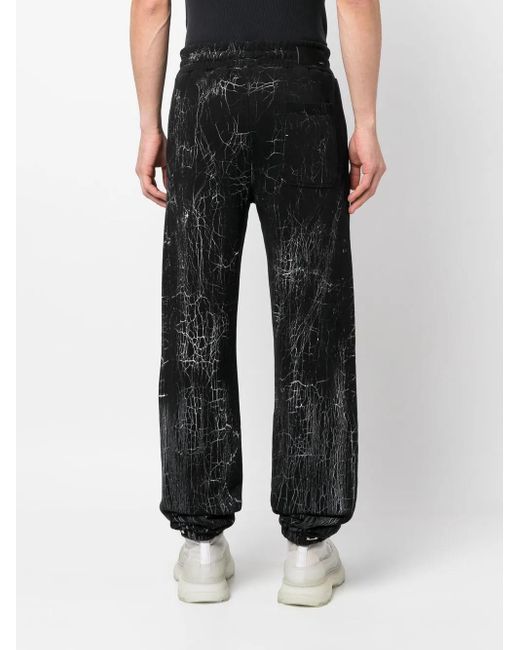 Amiri Black Cracked Dye Logo Sweatpants For for men