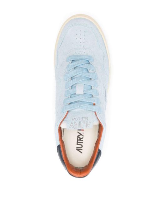 Autry Blue Medalist Low Suede Sneakers