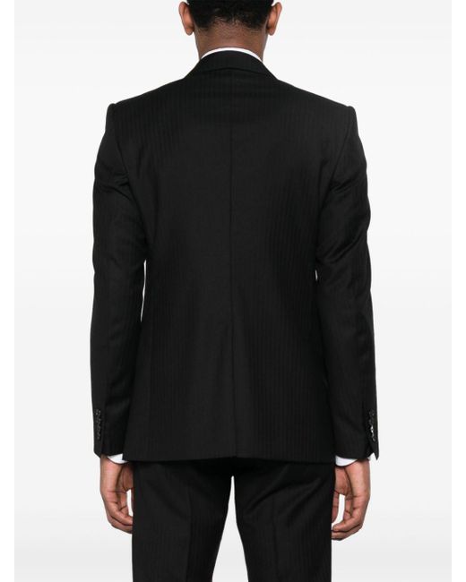 Dolce & Gabbana Black Single-breasted Wool Blazer for men