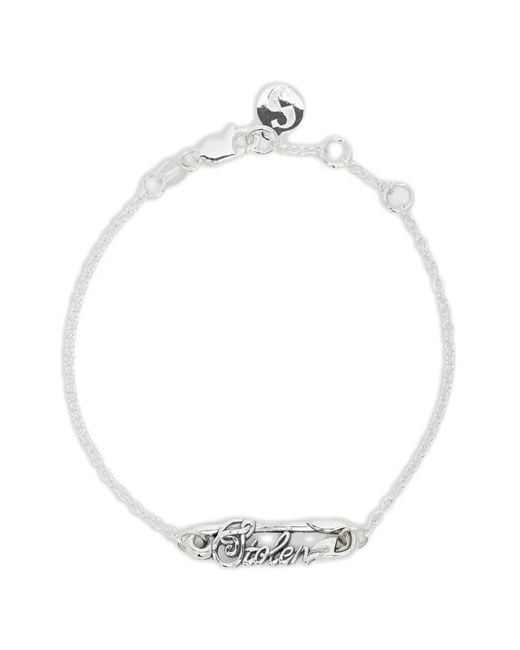 Stolen Girlfriends Club Scripted-Pin Bracelet in White | Lyst Canada