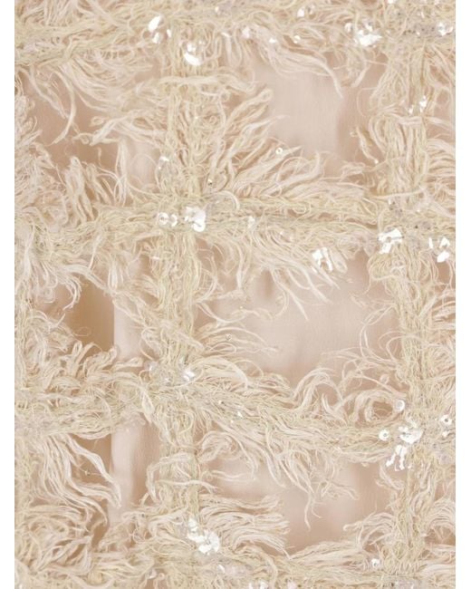 Brunello Cucinelli White Sequin-Embellished Fringed Top
