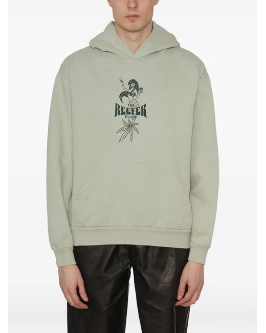 Local Authority Gray Reefer Room Cotton Hoodie for men