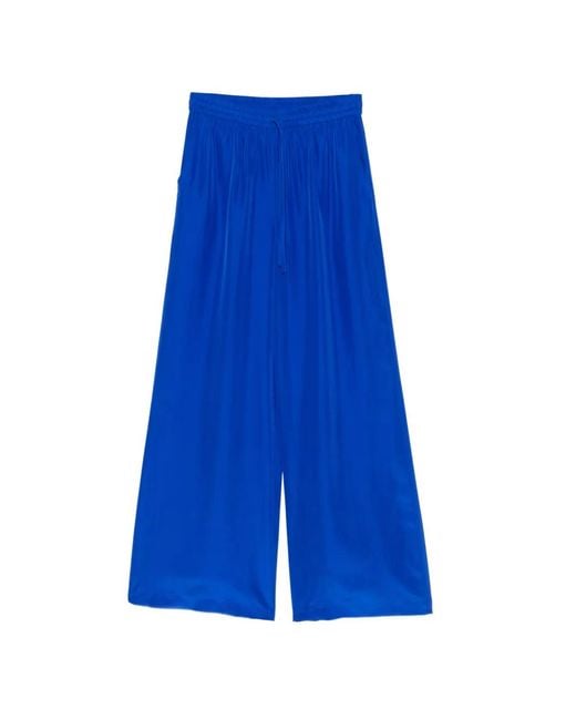P.A.R.O.S.H. Blue Saxon Drawstring Palazzo Pants