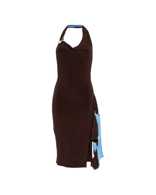 Coperni Purple Side-Slit Midi Dress