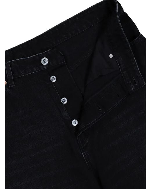Vetements Blue Anarchy Painted Cropped Jeans for men