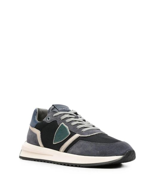 Philippe Model White Panelled Logo-Patch Sneakers for men