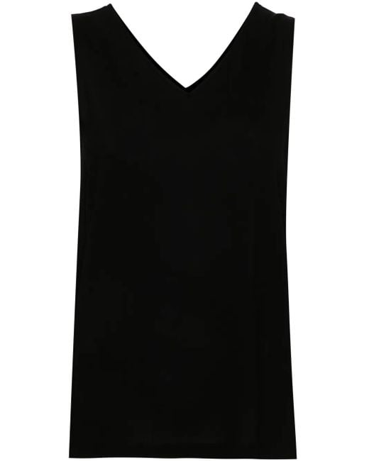 Fabiana Filippi Black Sleeveless V-Neck Top With Relaxed Fit