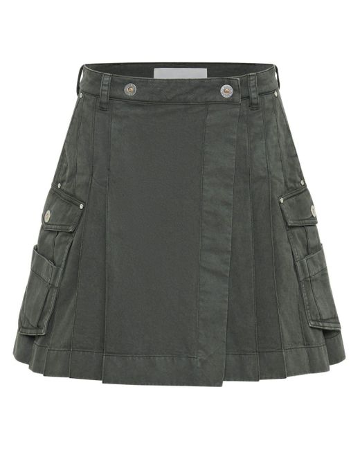 Dion Lee Gray Cargo Pleated Skirt