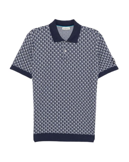 Sandbanks Poloshirt mit Jacquard-Monogramm in Blue für Herren