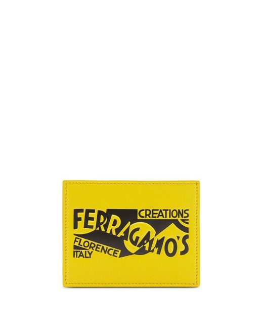Ferragamo Kartenetui mit Logo-Print in Yellow für Herren
