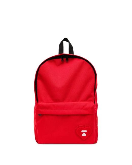 AAPE BY A BATHING AP Red Logo-Embossed Backpack