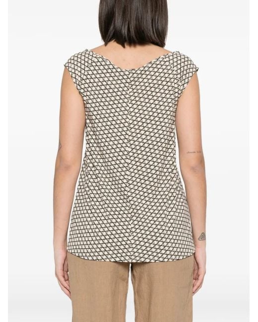Siyu Gray Blouse À Motif Géométrique