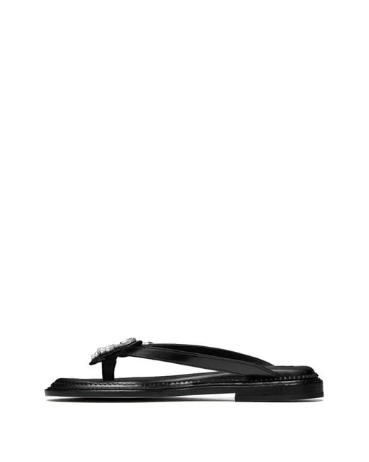 Simone Rocha White Crystal-Embellished Slides