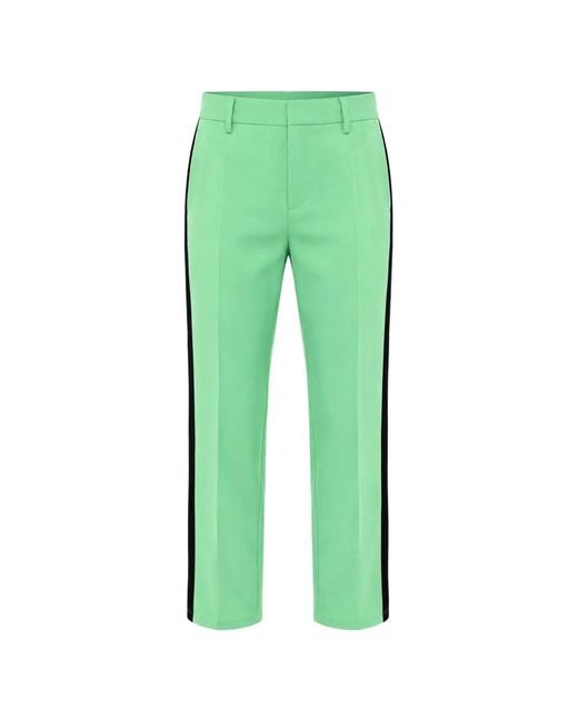 DSquared² Green Rhinestone Side-Stripe Trousers for men