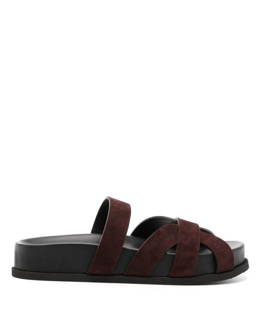 Neous Black Strappy Suede Sandals
