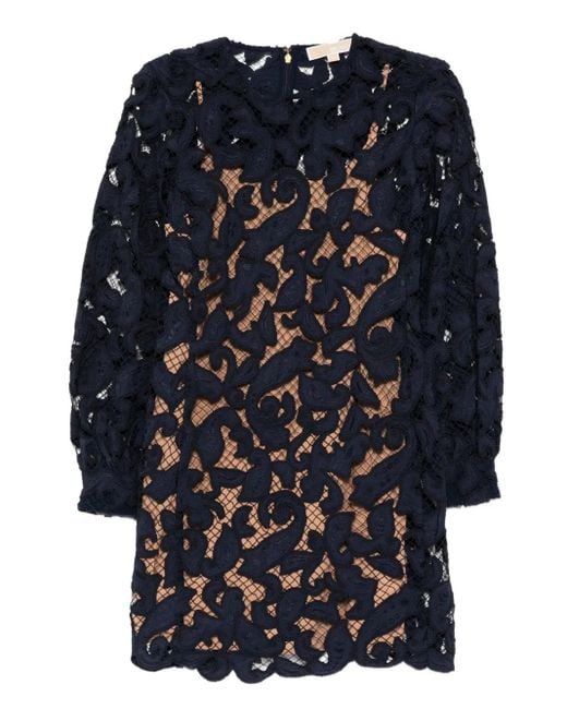 Michael Kors Blue Minikleid mit Spitzendetail