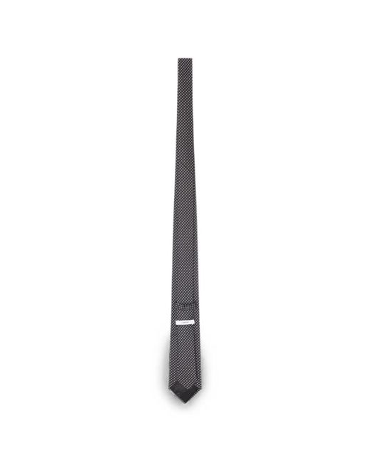 Lardini White Geometric-Print Silk Tie for men