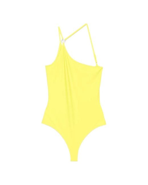Coperni Yellow Logo-Appliqué Swimsuit
