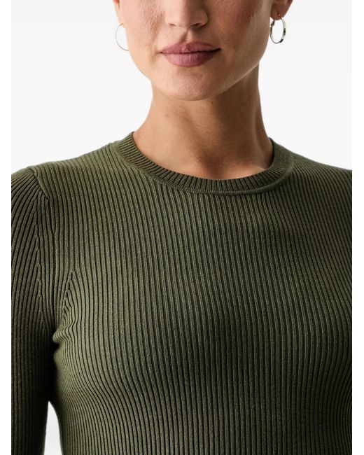 Guess Green Ribbed-Knit T-Shirt